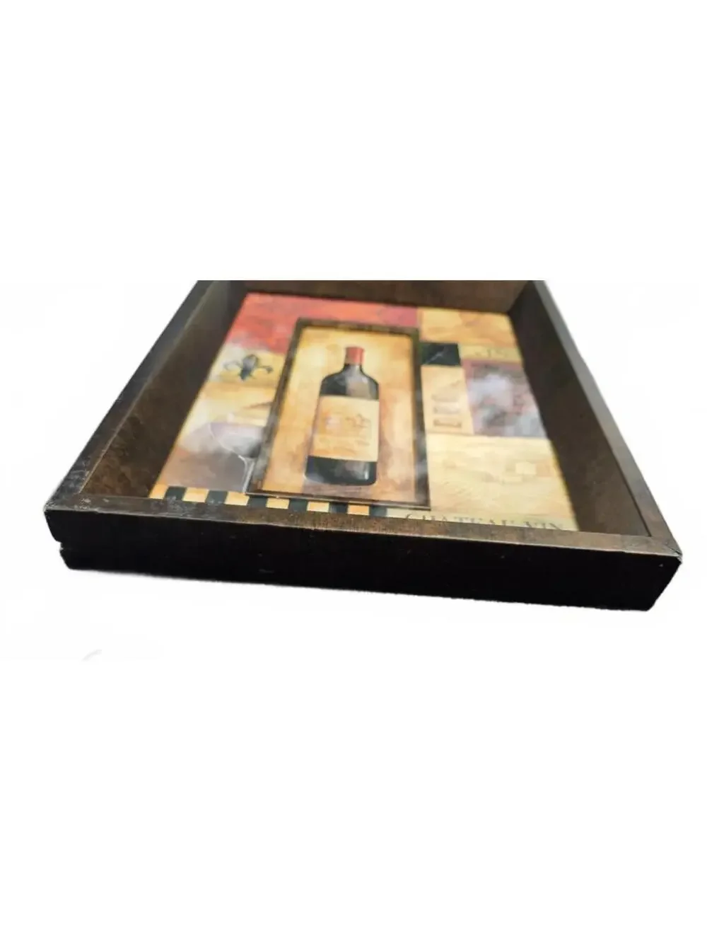 Decorative Chateau Vin Framed Wine Bottle Wall Decor Picture